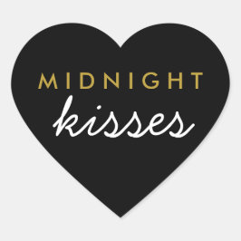 Mitternacht Kisses Wedding Party Sticker Black Gol