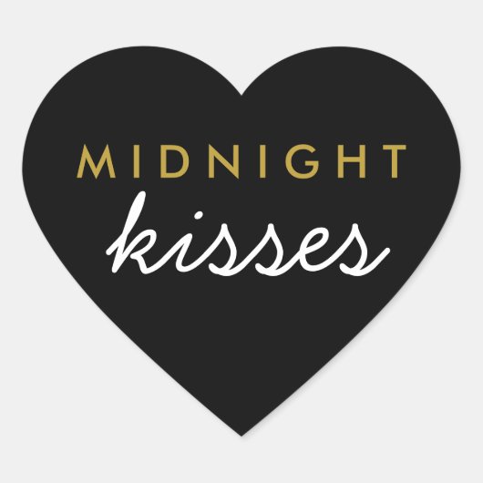 Mitternacht Kisses Wedding Party Sticker Black Gol (Vorderseite)