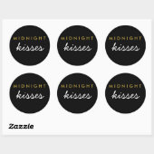 Mitternacht Kisses Wedding Party Sticker Black Gol (Blatt)