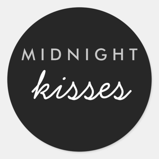 Mitternacht Kisses Wedding Party Sticker Black Sil (Vorderseite)