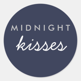 Mitternacht Kisses Wedding Party Sticker Navy Silv