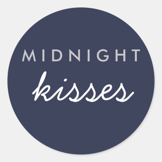 Mitternacht Kisses Wedding Party Sticker Navy Silv (Vorderseite)