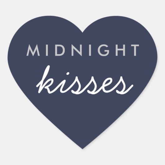 Mitternacht Kisses Wedding Party Sticker Navy Silv (Vorderseite)