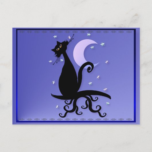 Mitternacht Kitty Postcard Postkarte (Vorderseite)