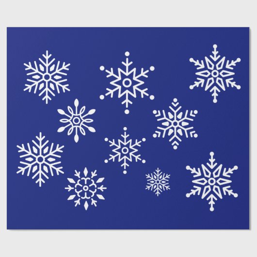 Mitternacht klar - Schneeflocken Geschenkpapier (Flach)