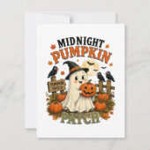 Mitternacht-Kürbisfeld-Geist Halloween Einladung (Rückseite)