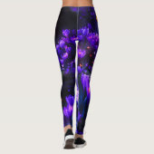 Mitternacht Lavender Kaskade-Blüten Leggings (Rückseite)