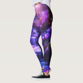 Mitternacht Lavender Kaskade-Blüten Leggings (Links)