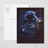 Mitternacht Leopard Portrait Postkarte (Vorne/Hinten)