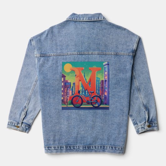 "Mitternacht Liebe Letter Women's Denim Jacket" Jeansjacke (Rückseite)
