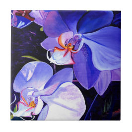 Mitternacht Lila Orchids Keramik Tile Fliese
