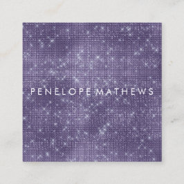 Mitternacht Lila Sparkle Beauty Stylist Quadratische Visitenkarte