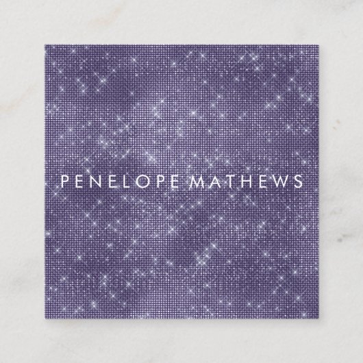 Mitternacht Lila Sparkle Beauty Stylist Quadratische Visitenkarte (Vorderseite)