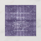 Mitternacht Lila Sparkle Beauty Stylist Quadratische Visitenkarte (Rückseite)