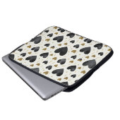 Mitternacht Luxe Watercolor Herzen Laptopschutzhülle (Vorne Knopf)