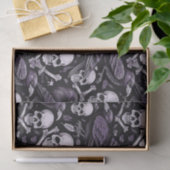 Mitternacht Macabre, Goth Skull Raven in Lila Seidenpapier (Geschenk)