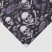 Mitternacht Macabre, Goth Skull Raven in Lila Seidenpapier (Ausschnitt)