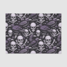 Mitternacht Macabre, Goth Skull Raven in Lila