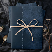 Mitternacht-Marine-Romance | Blue Satiny Grunge Da Geschenkpapier Set