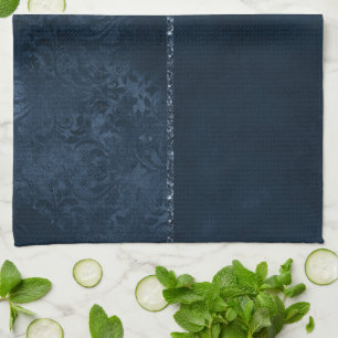 Mitternacht-Marine-Romance   Blue Satiny Grunge Da Geschirrtuch