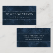 Mitternacht-Marine-Romance | Blue Satiny Grunge Da Visitenkarte (Vorne/Hinten)