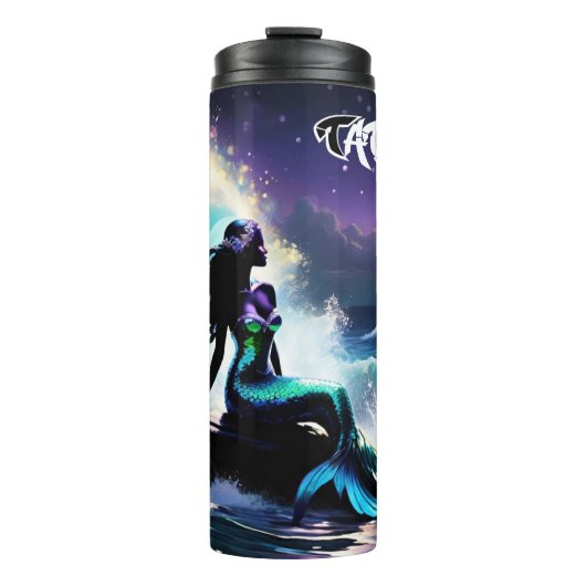 Mitternacht Mermaid Thermal Tumbler Thermosbecher (Vorderseite)