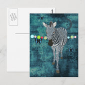 Mitternacht Moonlight Zebra Postkarte (Vorne/Hinten)