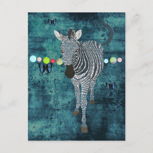 Mitternacht Moonlight Zebra Postkarte (Vorderseite)