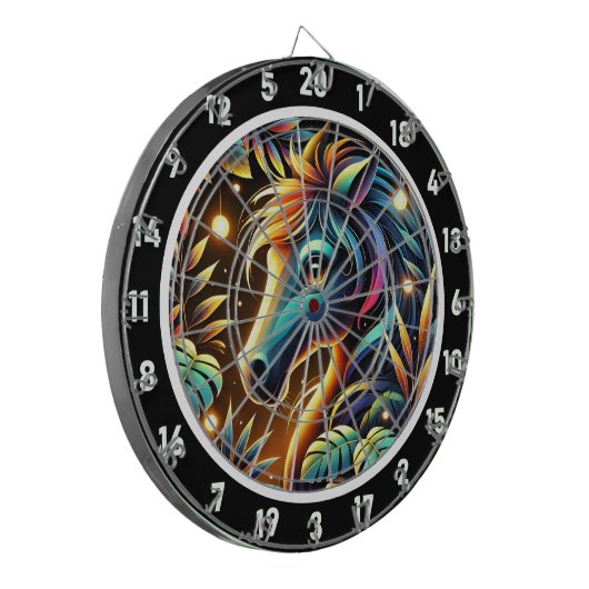 Mitternacht Mustang Horse im Paradies Dartscheibe (Vorderseite Links)