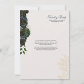 Mitternacht Navy Blue Rose Extravagant Charro Quin Einladung (Rückseite)