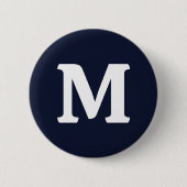 Mitternacht Navy Blue Solid Color Button (Vorderseite)