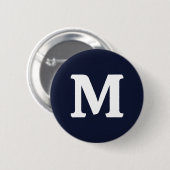 Mitternacht Navy Blue Solid Color Button (Vorne & Hinten)