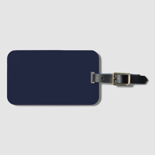 Mitternacht Navy Blue Solid Color Gepäckanhänger (Vorderseite (Horizontal))