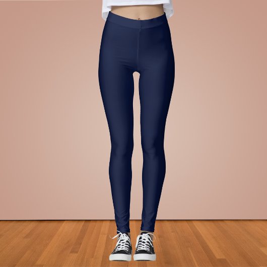 Mitternacht Navy Blue Solid Color Leggings