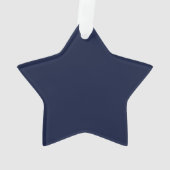 Mitternacht Navy Blue Solid Color Ornament (Rückseite)