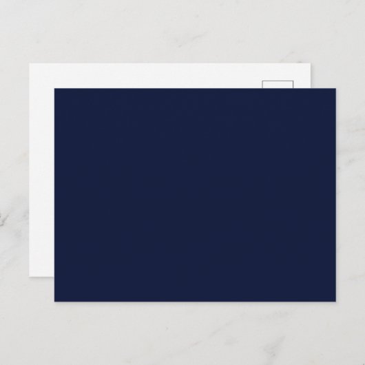 Mitternacht Navy Blue Solid Color Postkarte (Vorne/Hinten)