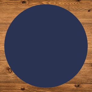 Mitternacht Navy Blue Solid Color Runder Pappuntersetzer
