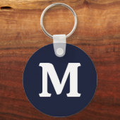 Mitternacht Navy Blue Solid Color Schlüsselanhänger (Vorderseite)