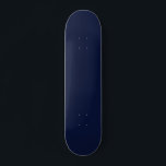 Mitternacht Navy Blue Solid Color Skateboard<br><div class="desc">Entdecken Sie die Eleganz von Midnight Navy Blue, einem faszinierenden tiefen Marineblau, das das ruhige Geheimnis eines Mitternachtshimmels und die tiefen Tiefen des Ozeans weckt. Diese raffinierte Farbe bringt eine Touch von Rätsel und Ruhe, perfekt für eine subtile und dennoch wirkungsvolle Note, die sich nahtlos in die moderne und klassische...</div>