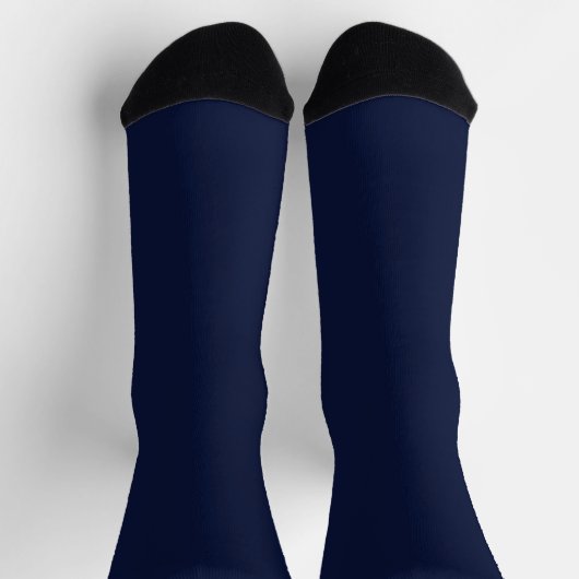 Mitternacht Navy Blue Solid Color Socken (Oben)