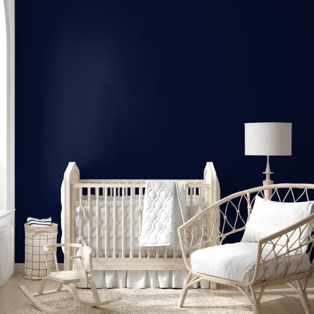 Mitternacht Navy Blue Solid Color Tapete (Kinder)