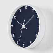 Mitternacht Navy Blue Solid Color Uhr (Winkel)