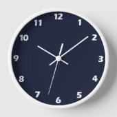 Mitternacht Navy Blue Solid Color Uhr (Vorderseite)