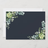 Mitternacht Navy Blue Succulent Couples Dusche Einladung (Rückseite)