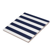 Mitternacht Navy Blue und White Stripes Fliese (Seite)