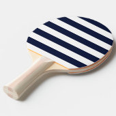Mitternacht Navy Blue und White Stripes Tischtennis Schläger (Vorderseite)