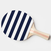 Mitternacht Navy Blue und White Stripes Tischtennis Schläger (Seitenansicht)