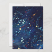 Mitternacht Navy Blue Wirbel Wedding Arch Einladun Einladung (Rückseite)