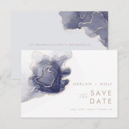 Mitternacht Navy Gold Elegante Moderne Save the Da Date