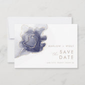Mitternacht Navy Gold Elegante Moderne Save the Da Save The Date (Vorderseite)